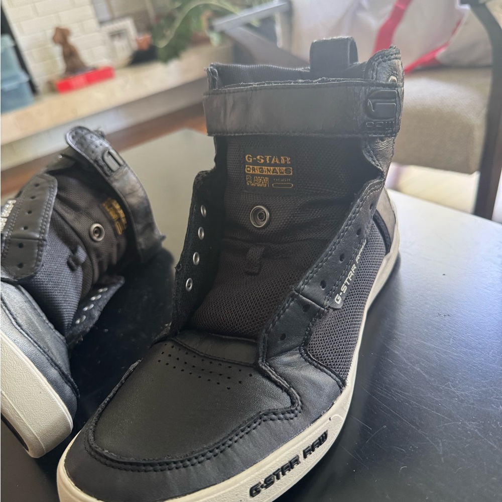 G-Star Black and White Mid-Top Sneakers - Picture 3 of 4